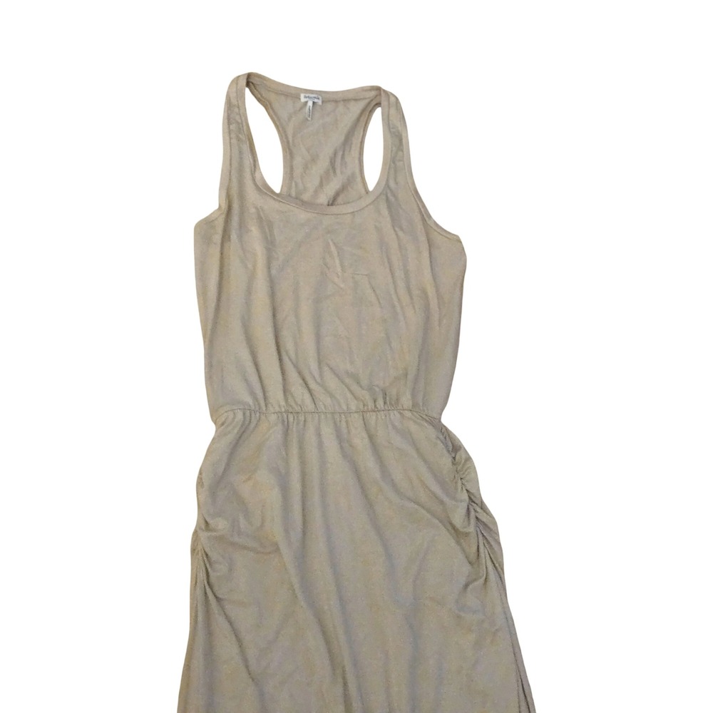 Splendid Womens Tan Beige Racerback Ruched Elastic Waist Maxi Dress Small USA - Picture 3 of 5